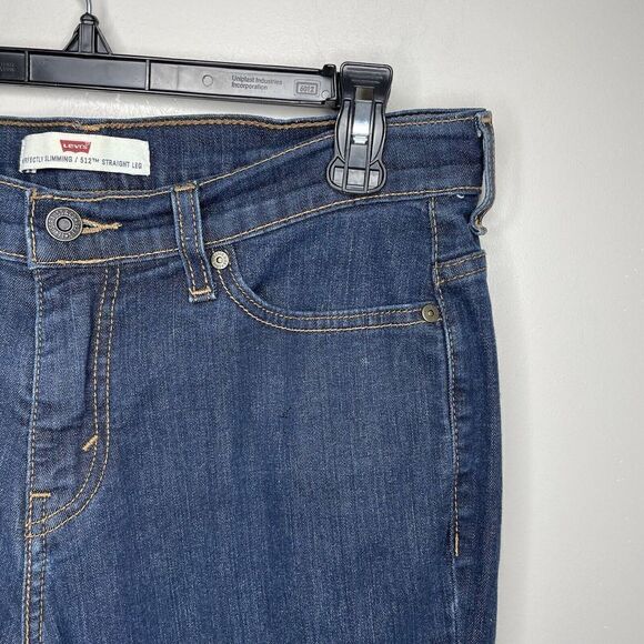 LEVIS Jeans Womens 31 Perfectly Slimming 512 Straight-Leg Denim Blue Stretch - Picture 2 of 8